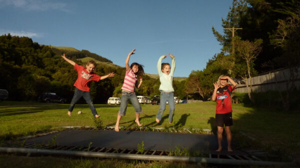 Fun on the trampoline